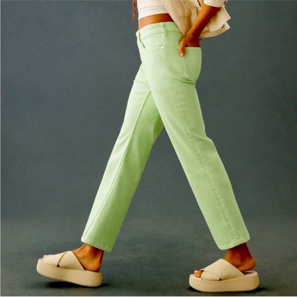Anthropologie by Pilcro The Yaya Pant Stylish Light Green Flared Jeans Size 32 - Picture 3 of 12